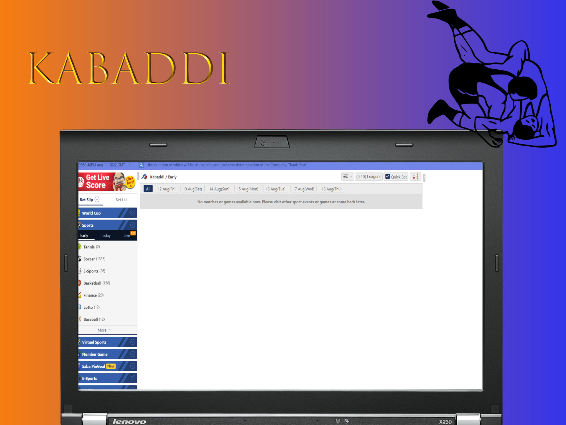 There is also an opportunity for betting on kabbadi.