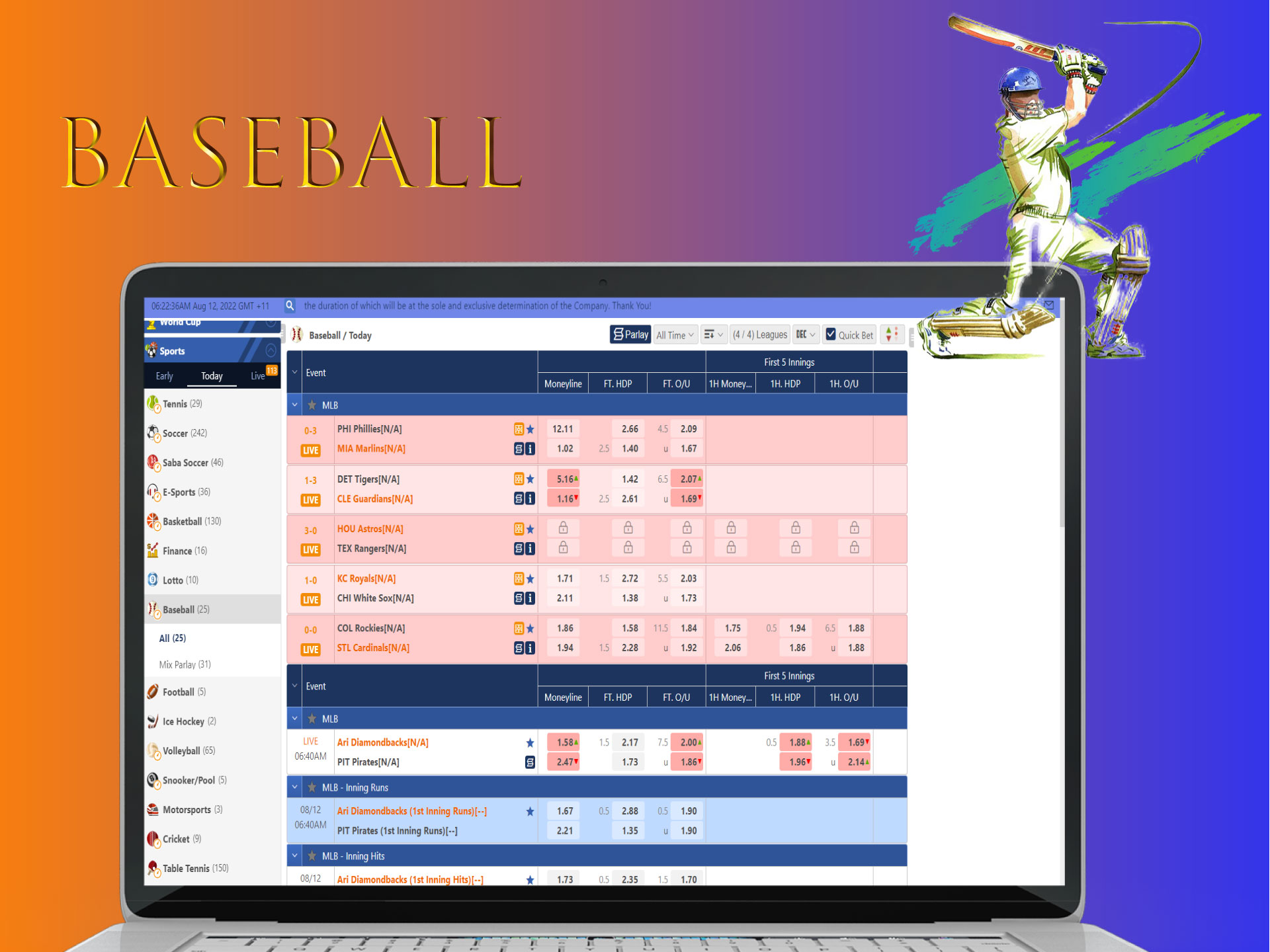 Baseball is another option fro betting at ICCWIN.