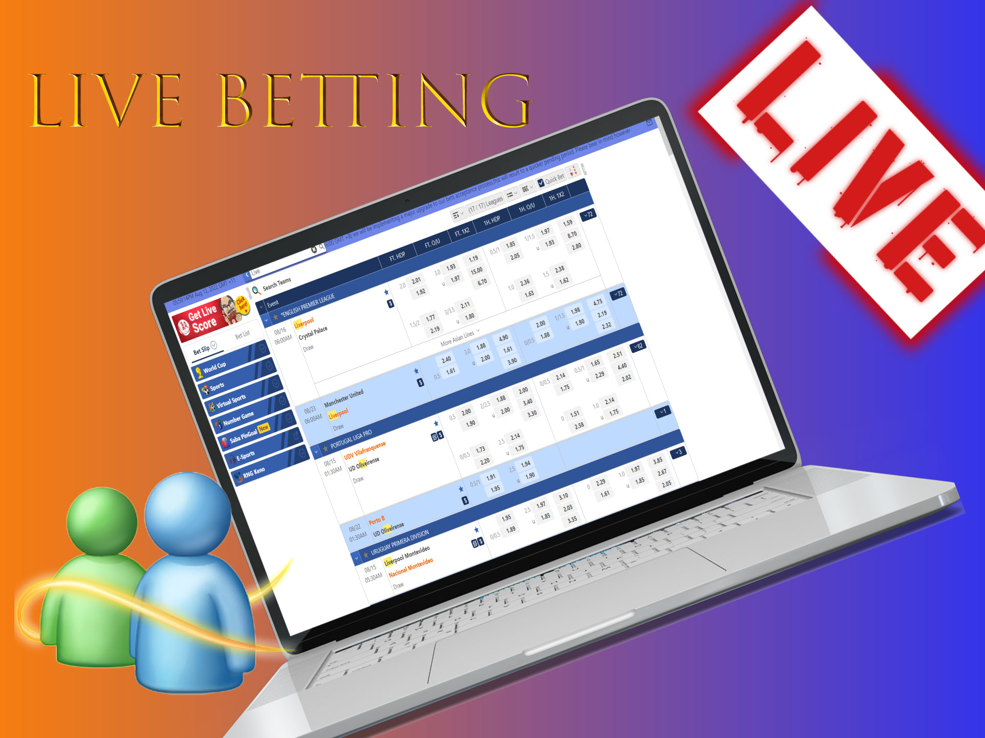 You can watch online streamings and place bets during the match.