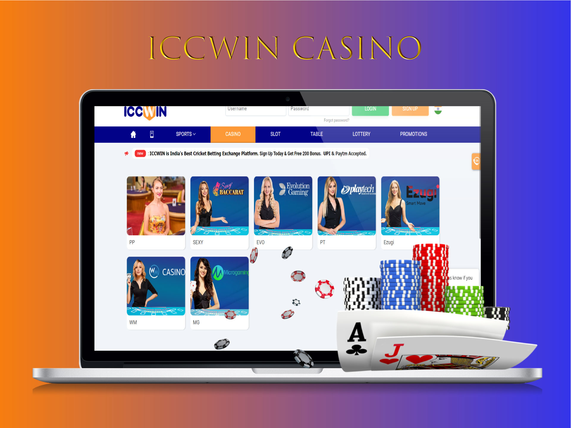 ICCWIN also has an online casino.