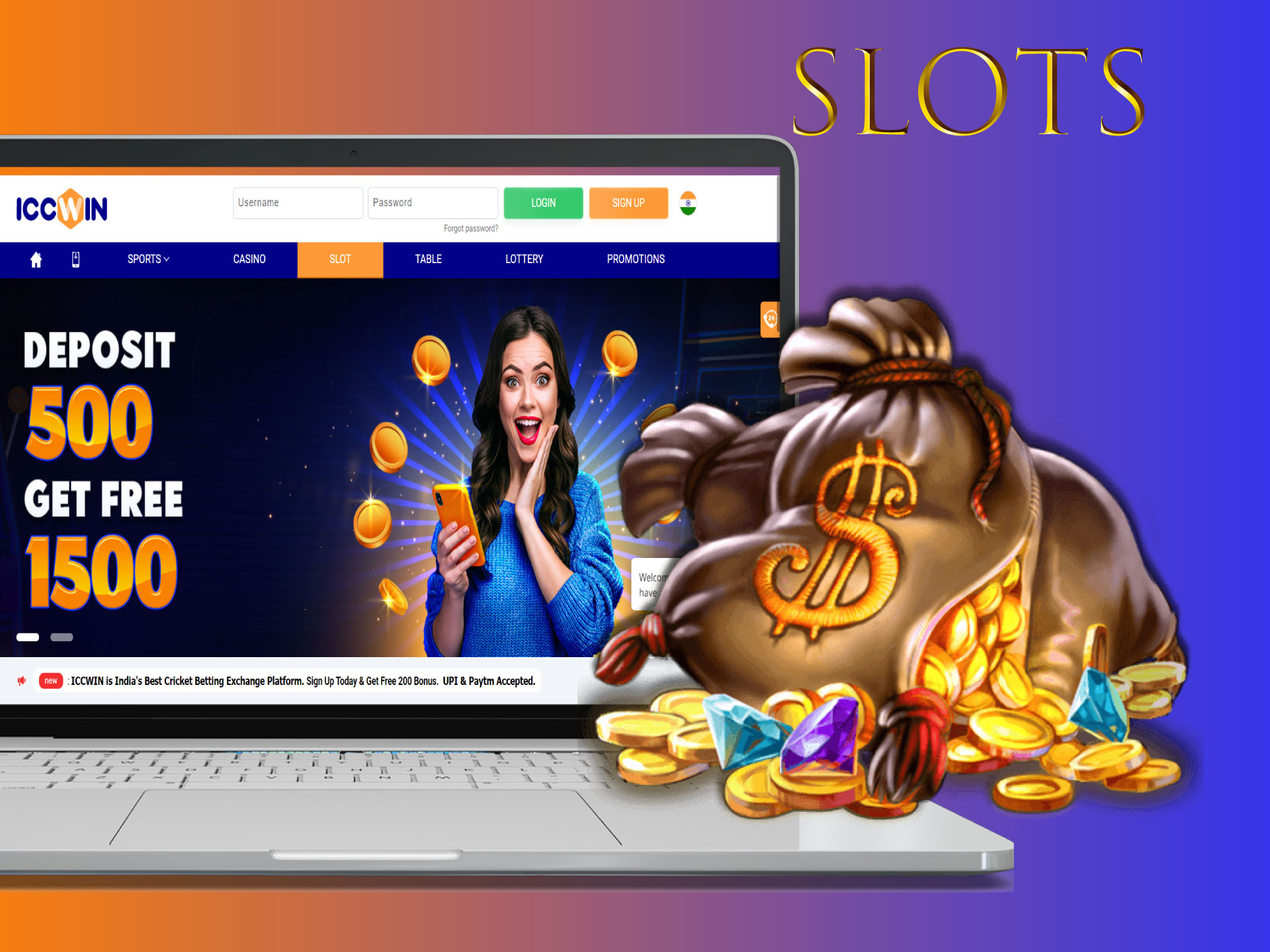 Play your favorite slots in the ICCWIN casino.