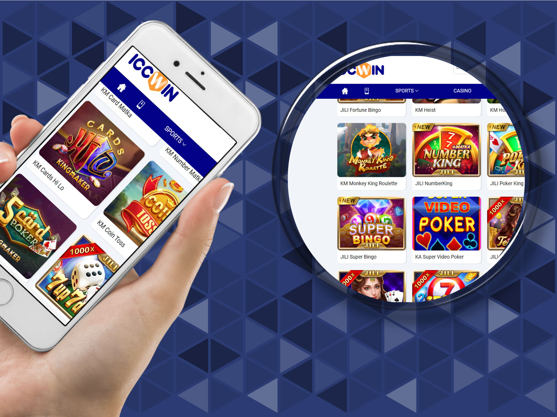 In the ICCWIN mobile casino you will find slots, poker, blackjack, roulette and other popular casino games.