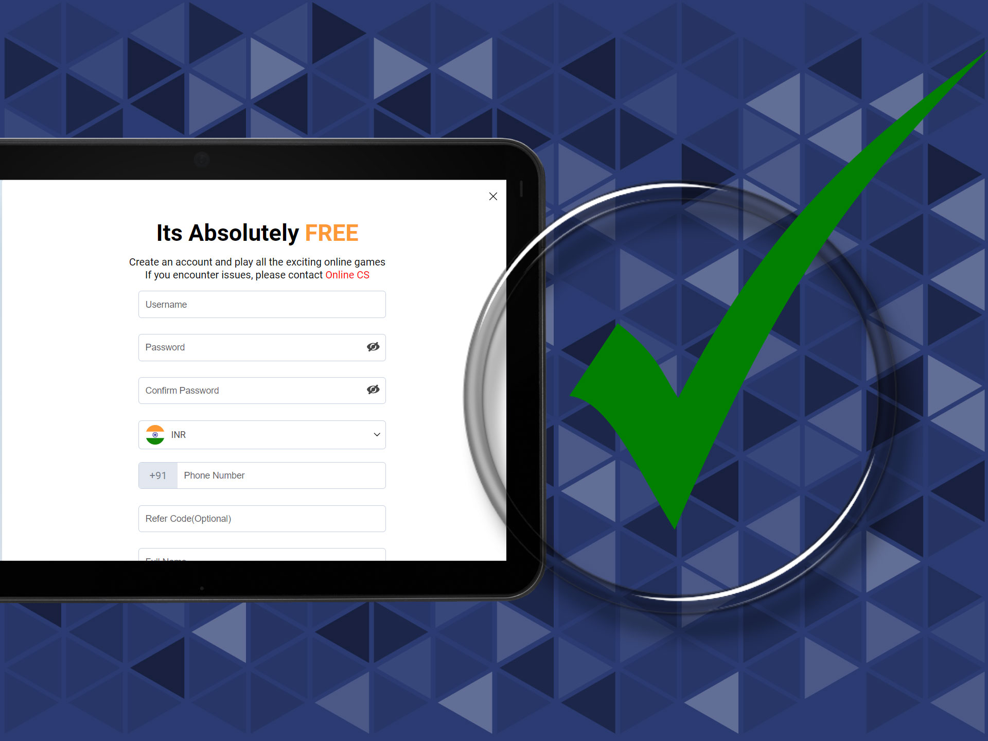 You can create an account via the smartphone or a tablet.