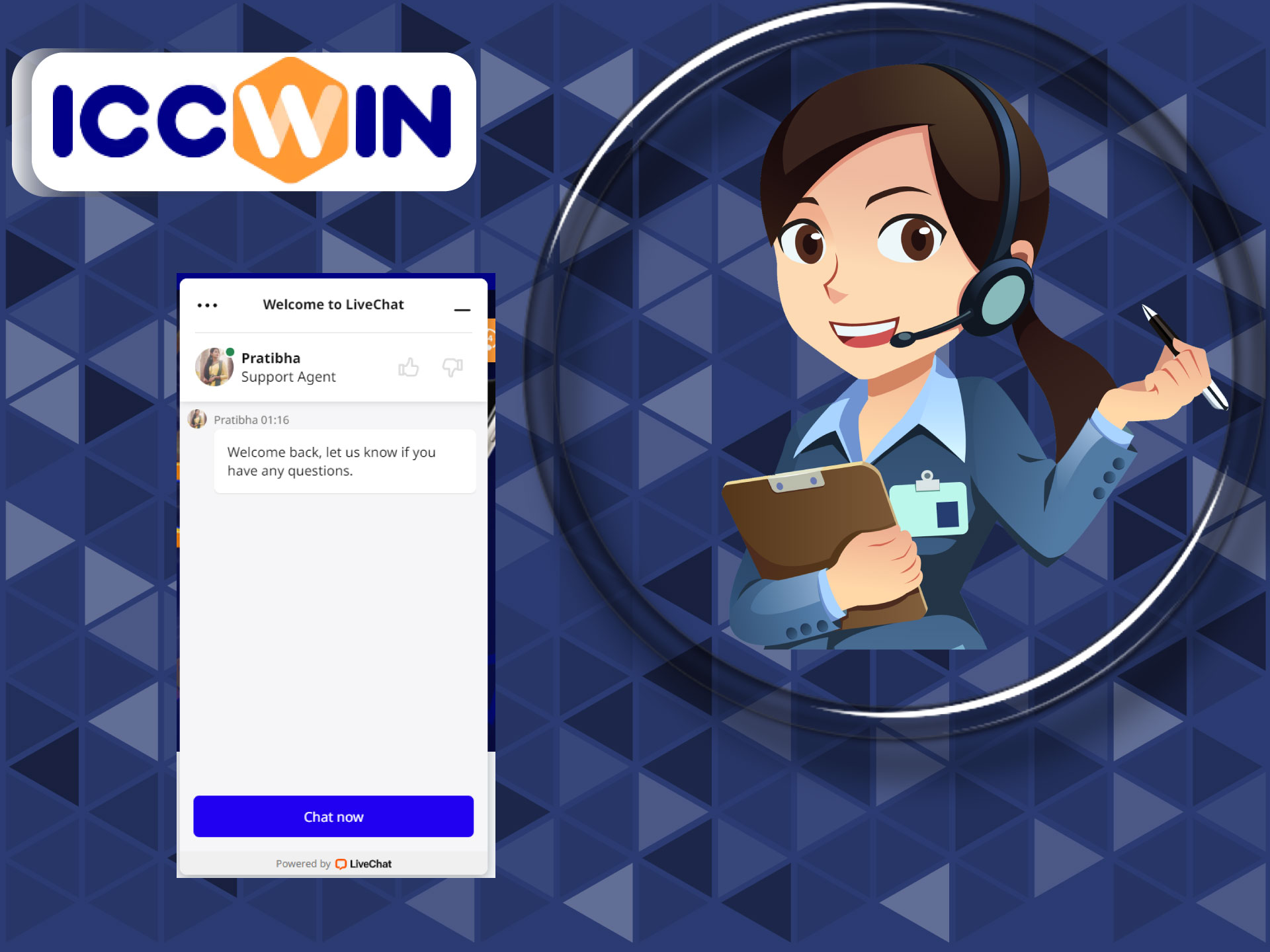 You can contact the ICCWIN support team in your mobile app,