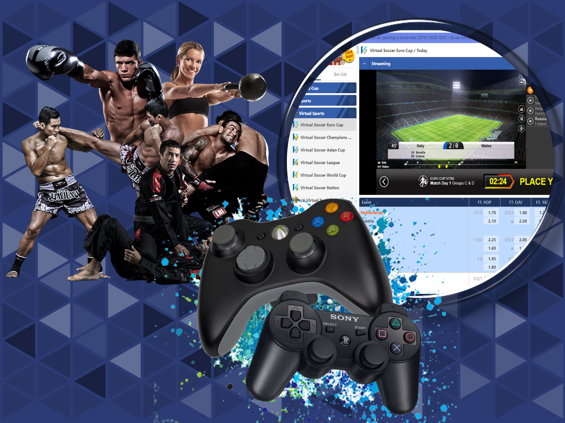 You can place bets on virtual sports as easy as on real sports.