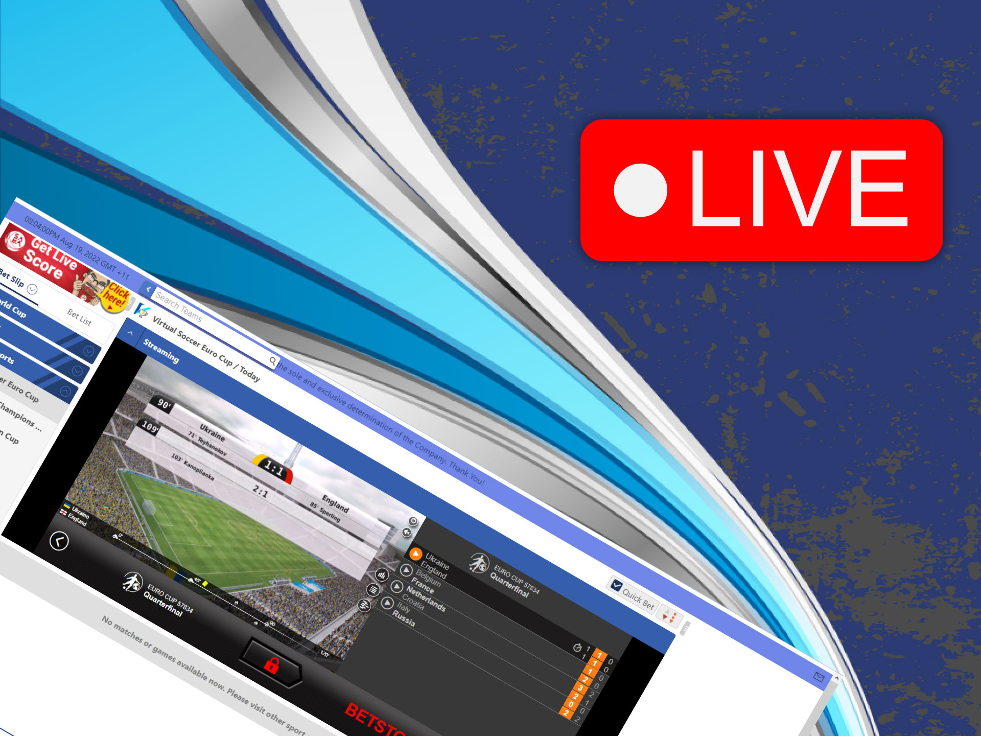Play against the real dealers in the live casino section.